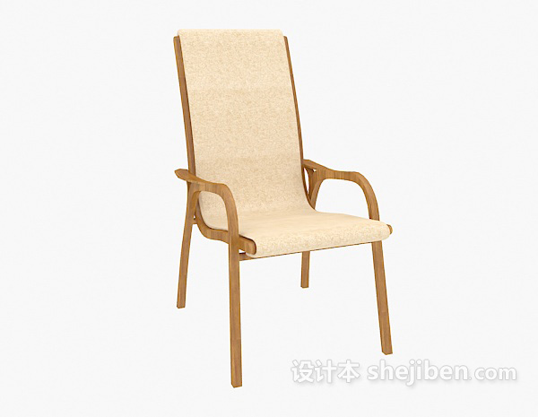 现代风格木质扶手椅3d模型下载