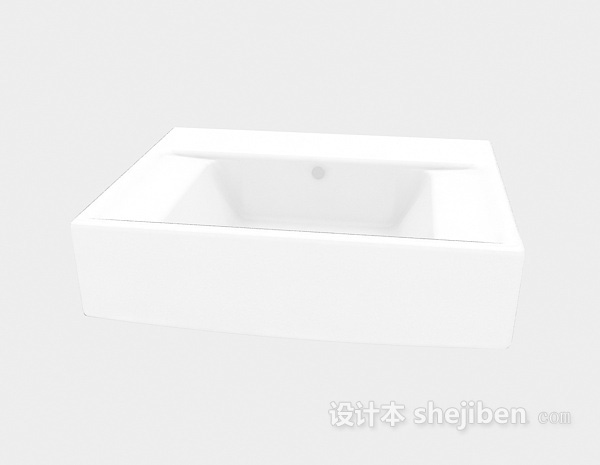 现代风格方形洗手池3d模型下载