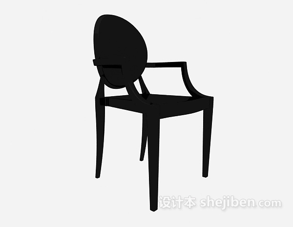 欧式黑色休闲椅3d模型下载
