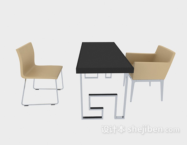 现代风格现代简约休闲桌椅3d模型下载
