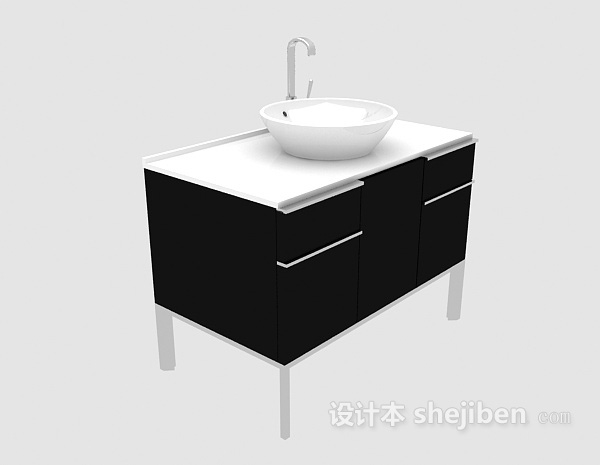 小型浴柜3d模型下载