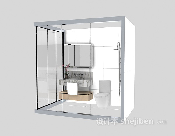 免费玻璃淋浴房3d模型下载