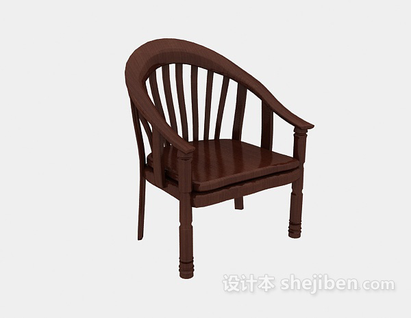 中式传统休闲椅3d模型下载