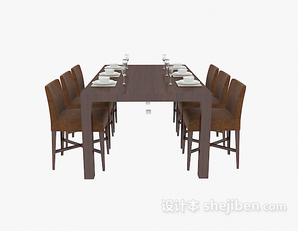 免费东南亚家居餐桌3d模型下载