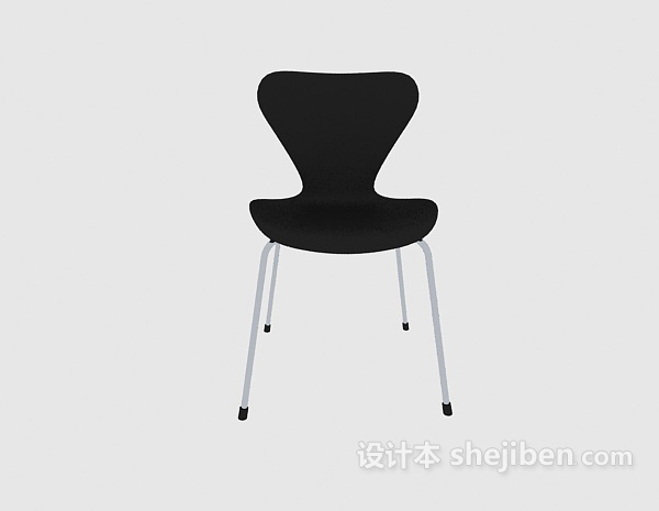 现代风格黑色家居休闲椅3d模型下载