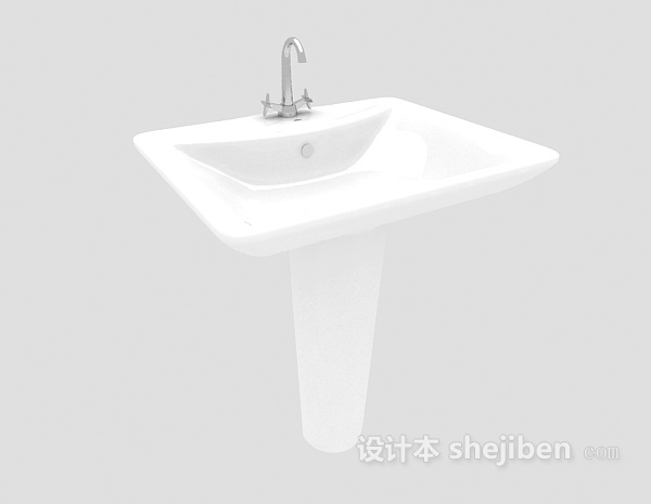 免费白色洗手盆3d模型下载