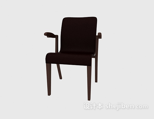免费实木简约扶手椅3d模型下载