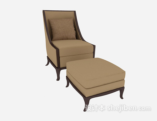 免费简约休闲椅凳组合3d模型下载