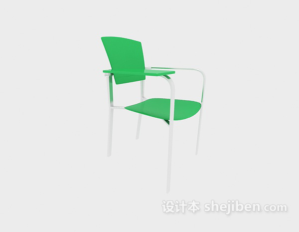 扶手绿色休闲椅3d模型下载