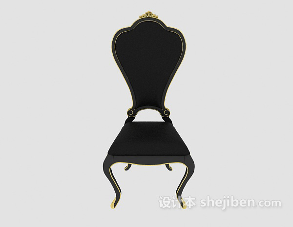 欧式风格高背欧式梳妆椅3d模型下载