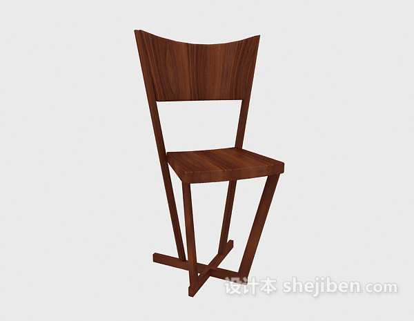 免费田园简约餐椅3d模型下载