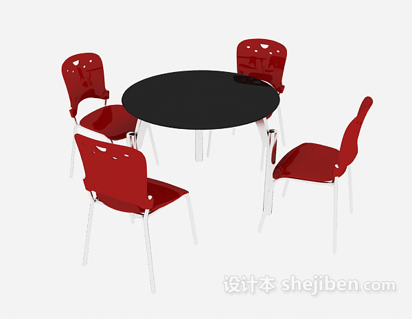 现代风格简约时尚桌椅3d模型下载