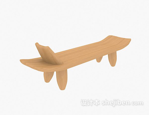 个性原木长椅3d模型下载