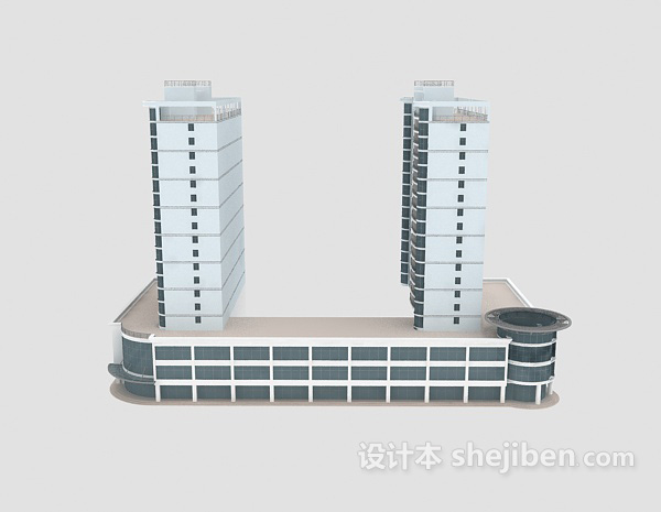 现代风格大厦样板房3d模型下载