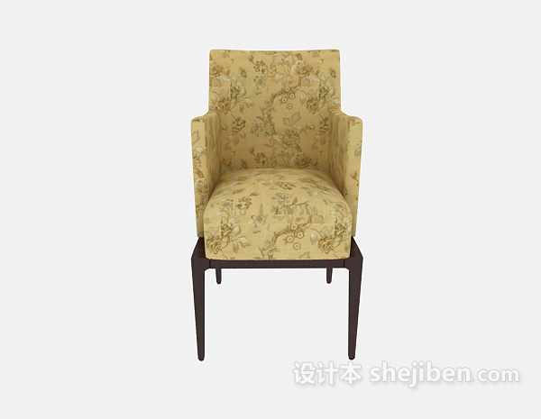 其它美式风格实木餐椅3d模型下载