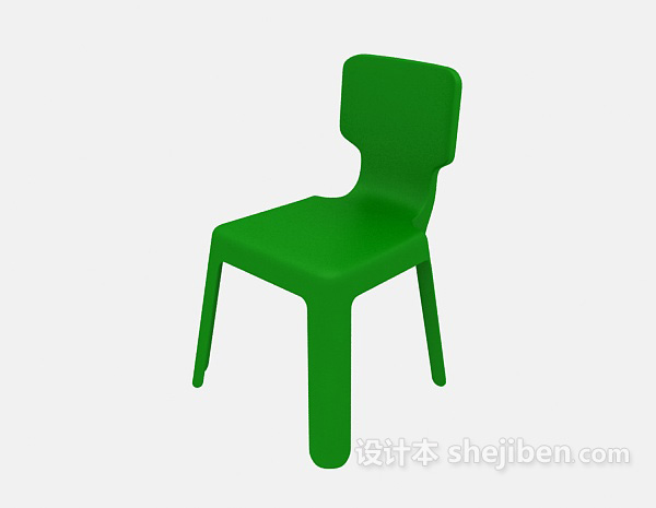 绿色儿童椅子3d模型下载
