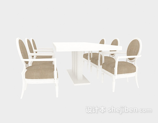 免费家居实木餐桌餐椅3d模型下载