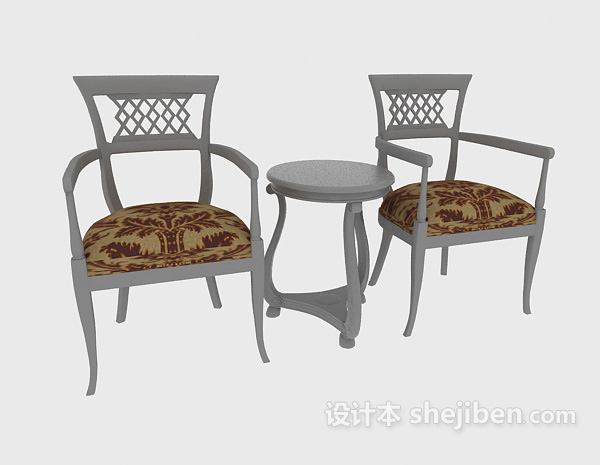 传统欧式桌椅3d模型下载