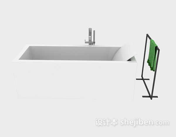 现代风格陶瓷浴缸3d模型下载