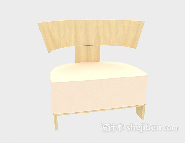 免费简约实木休闲椅凳3d模型下载
