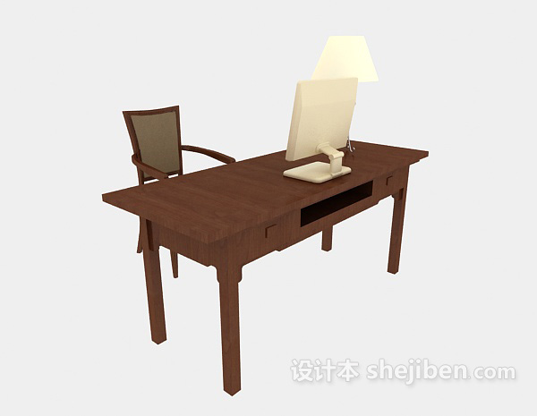 现代风格家居办公桌3d模型下载