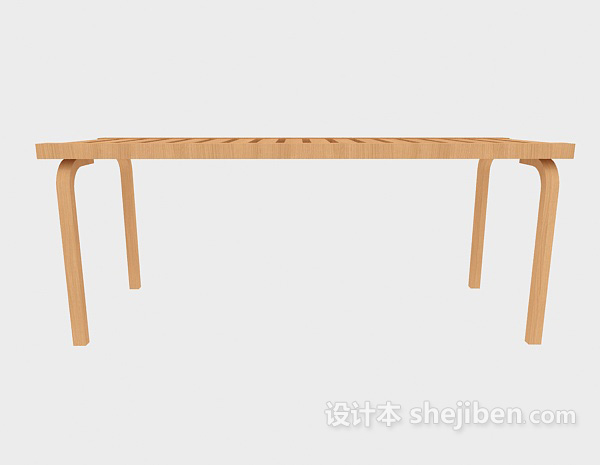 现代风格实木休闲长椅3d模型下载