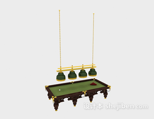 免费木质台球桌3d模型下载