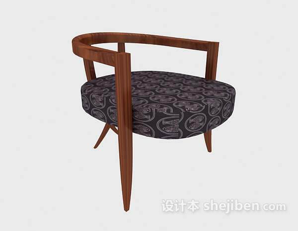 中式简约实木椅3d模型下载