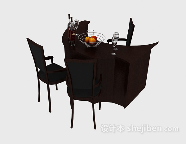 家居吧台桌椅3d模型下载