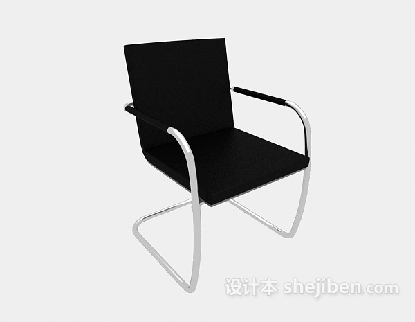 简约黑色办公椅3d模型下载