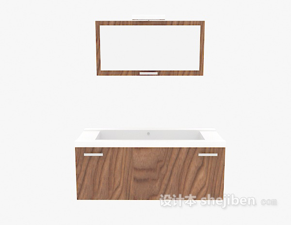现代风格实木家居浴柜3d模型下载