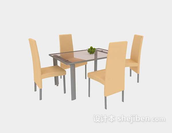 现代风格家居餐厅桌椅3d模型下载