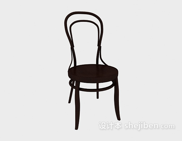 免费现代实木梳妆椅3d模型下载