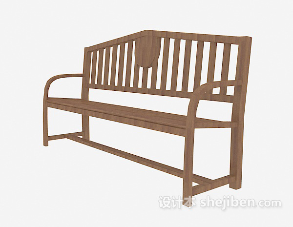 实木长椅3d模型下载