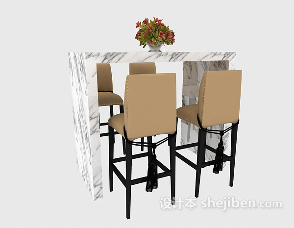 免费家庭休闲桌椅3d模型下载