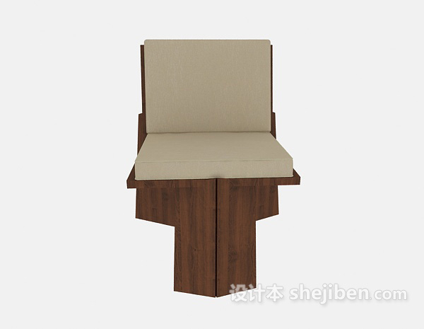 现代风格靠背休闲椅3d模型下载