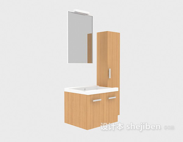 免费现代家居木质浴柜3d模型下载