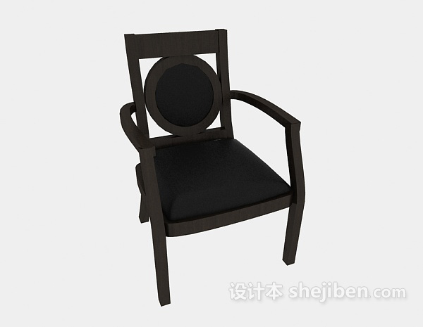 免费实木扶手餐椅3d模型下载