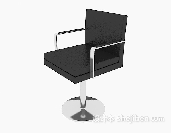 黑色金属办公椅3d模型下载