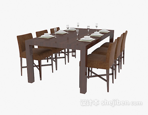 东南亚风格东南亚家居餐桌3d模型下载