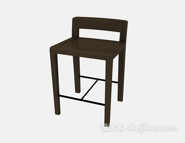 免费实木高脚椅3d模型下载
