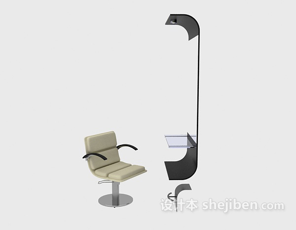 现代风格理发店桌椅组合3d模型下载