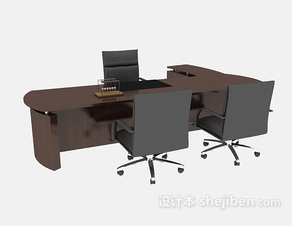 现代风格办公桌椅3d模型下载