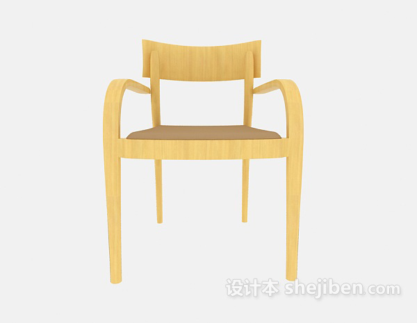 现代风格家居实木休闲椅3d模型下载