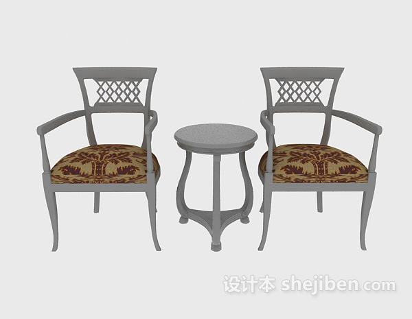 欧式风格传统欧式桌椅3d模型下载
