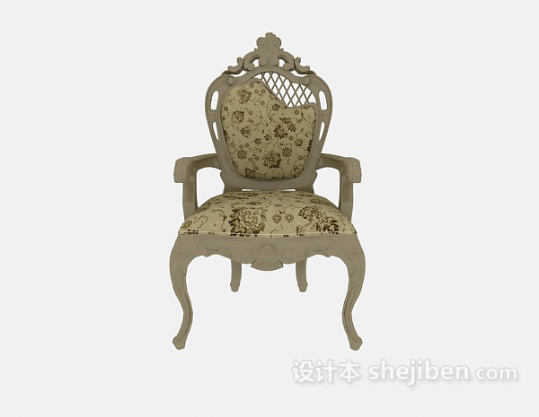 欧式风格精致欧式实木餐椅3d模型下载