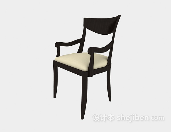 美式简易餐椅3d模型下载