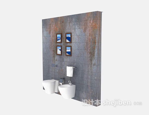 壁式小便器、洗手池3d模型下载