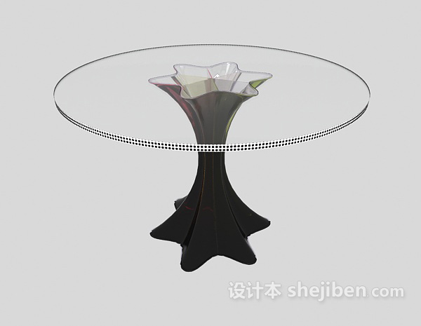 现代风格玻璃 圆桌3d模型下载