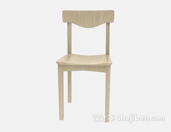 田园风格田园原木餐椅3d模型下载